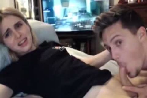 blond tgirl receives Sucked By Her Boyfriend
