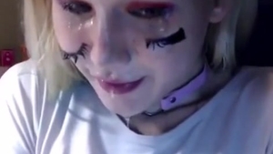 Blond ladyman Deepthroats Her dildo And pokes Her butt