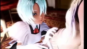 3d hentai Maid receives sucking And Riding lady-man dick